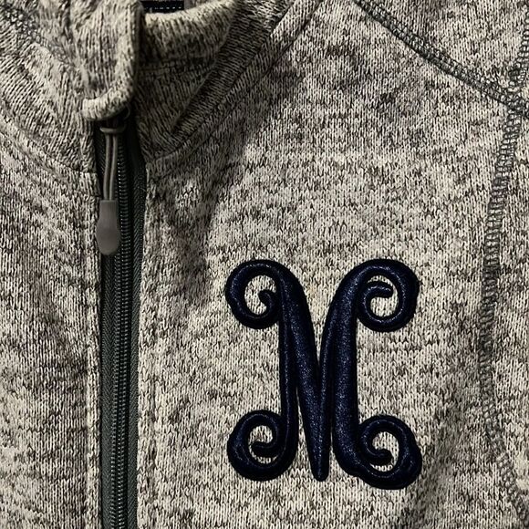 Simply Southern Fleece Full Zip Sweater Vest Size Small “M” Monogram - Picture 5 of 6